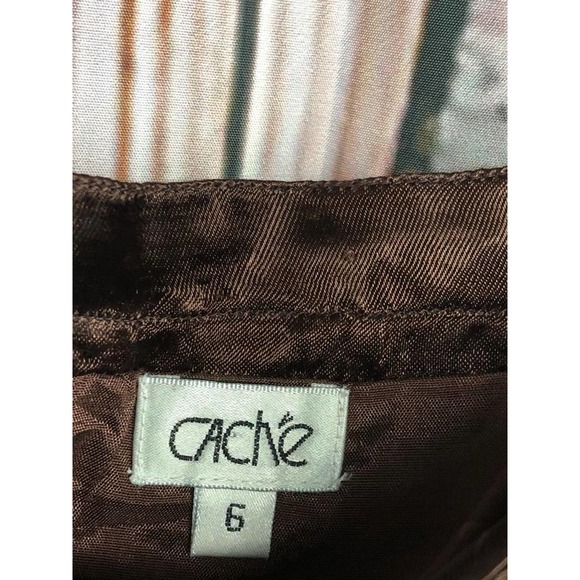 CACHE  COCOA SATIN VISCOSE SKIRT 6 - Picture 3 of 5